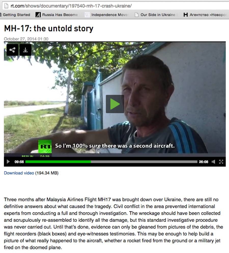 MH17 Russian documentary
