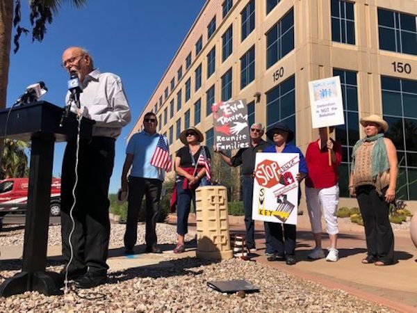 Click to enlarge Protesters voice concerns about Southwest Key