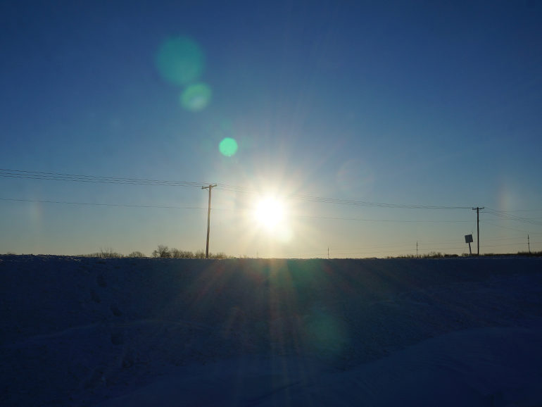 Click to enlarge Sun dog over Manitoba, Canada