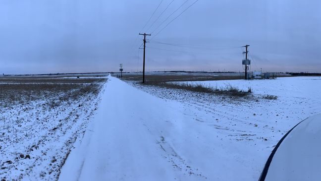 Click to enlarge snow covered roads in Snyder