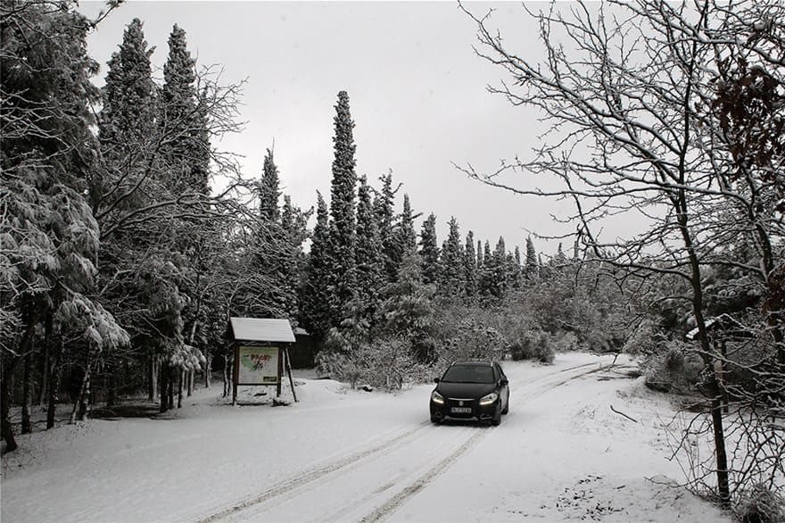 snow greece