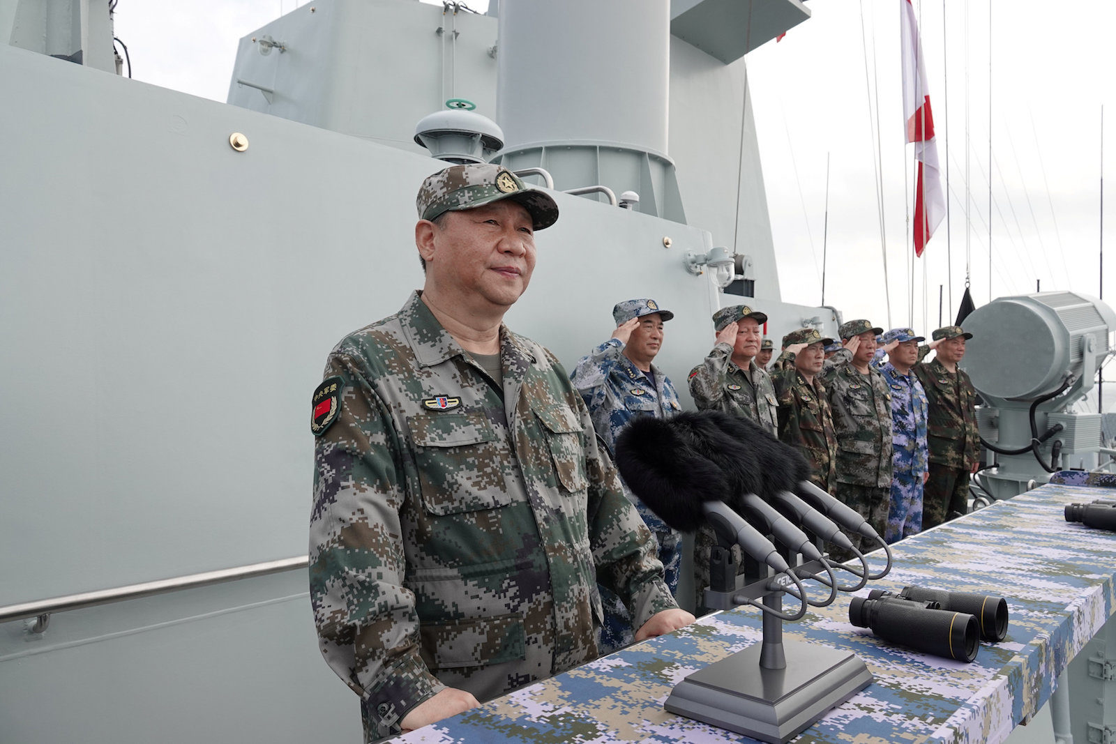 Click to enlarge Jinping Reviews Military Display