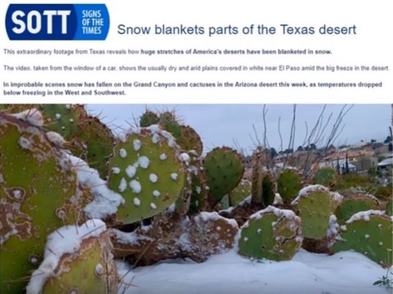 Texas desert snow