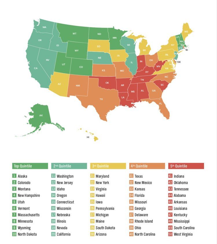 Click to enlarge Prevalence of Diabetes by State, 2016–2017