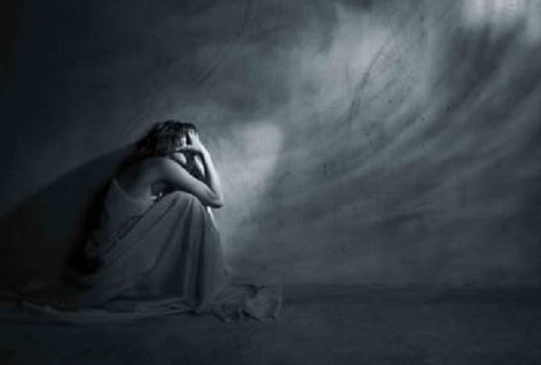 distressed woman