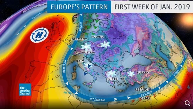 Click to enlarge Europe weather pattern