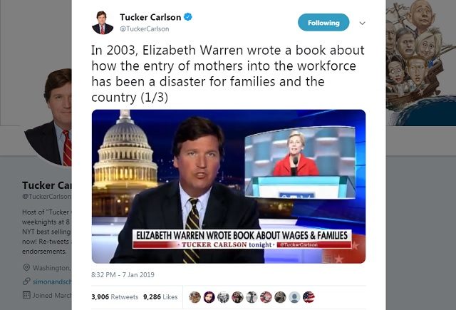 Elizabeth Warren Tucker Carlson