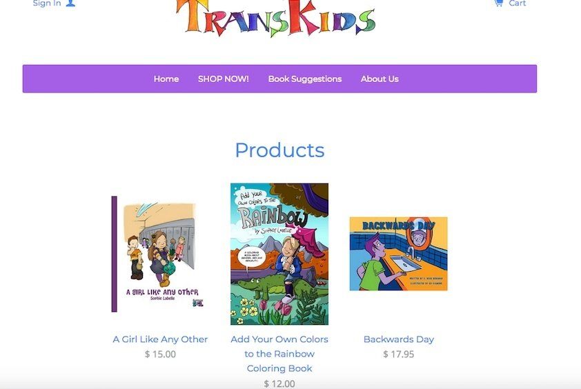 Click to enlarge TransKids website