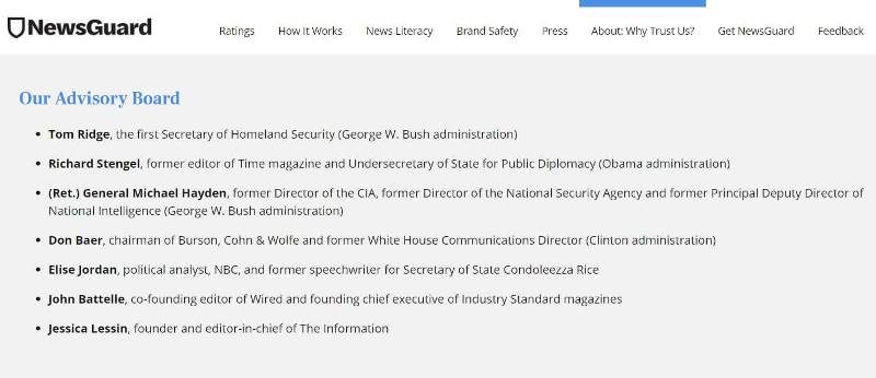 Newsguard advisory board