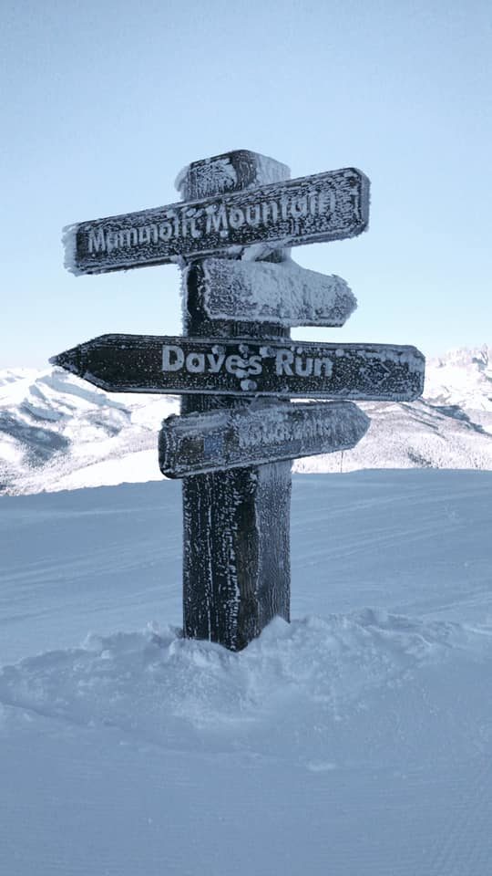 Click to enlarge The sign at Mammoth’s Summit today.