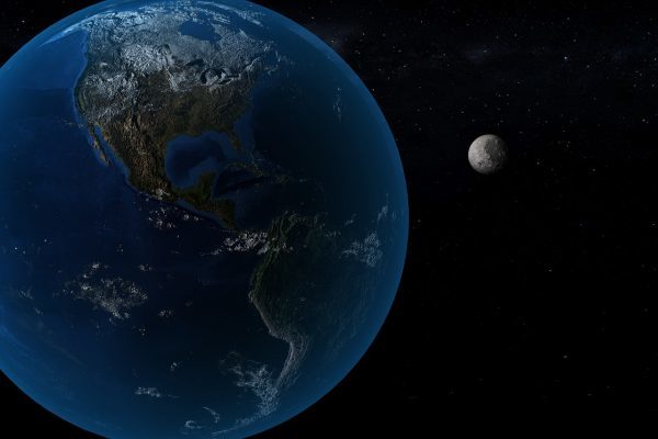 Earth and moon