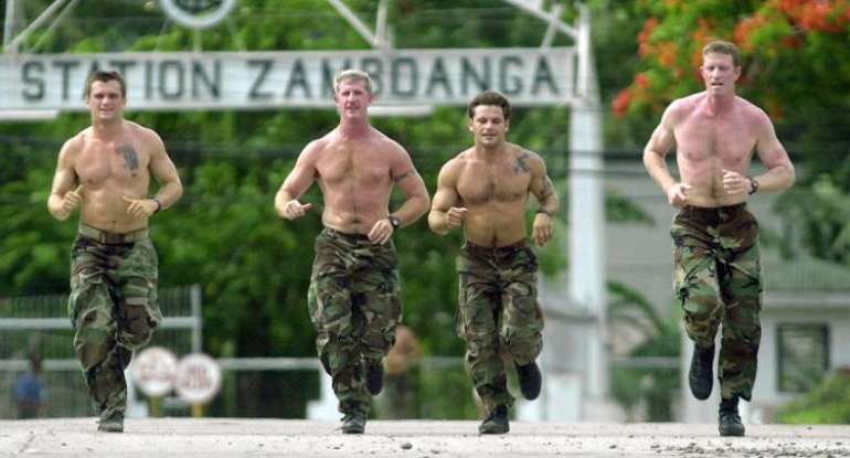 shirtless army guys