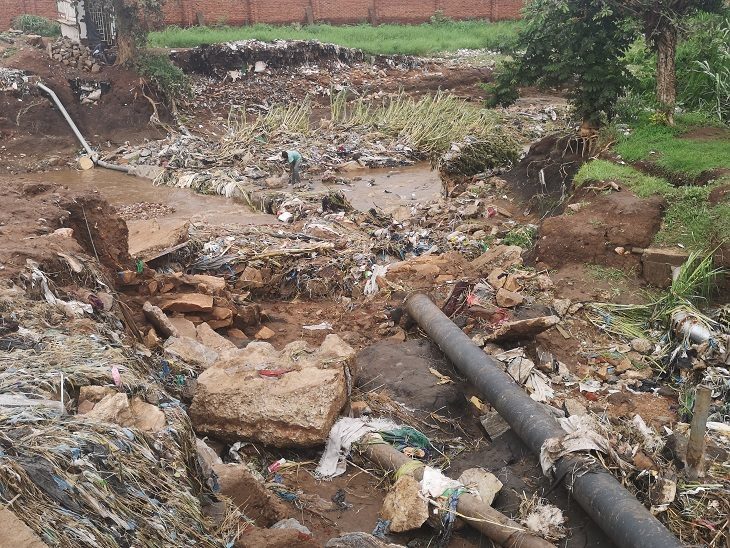 Flash flood damages in Lilongwe, Malawi