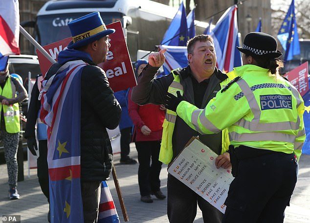 police brexit protest