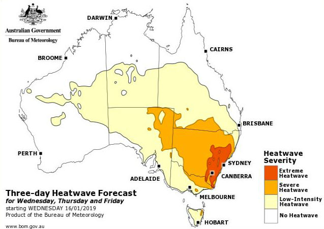 Severe and extreme heatwave conditions will hit New South Wales