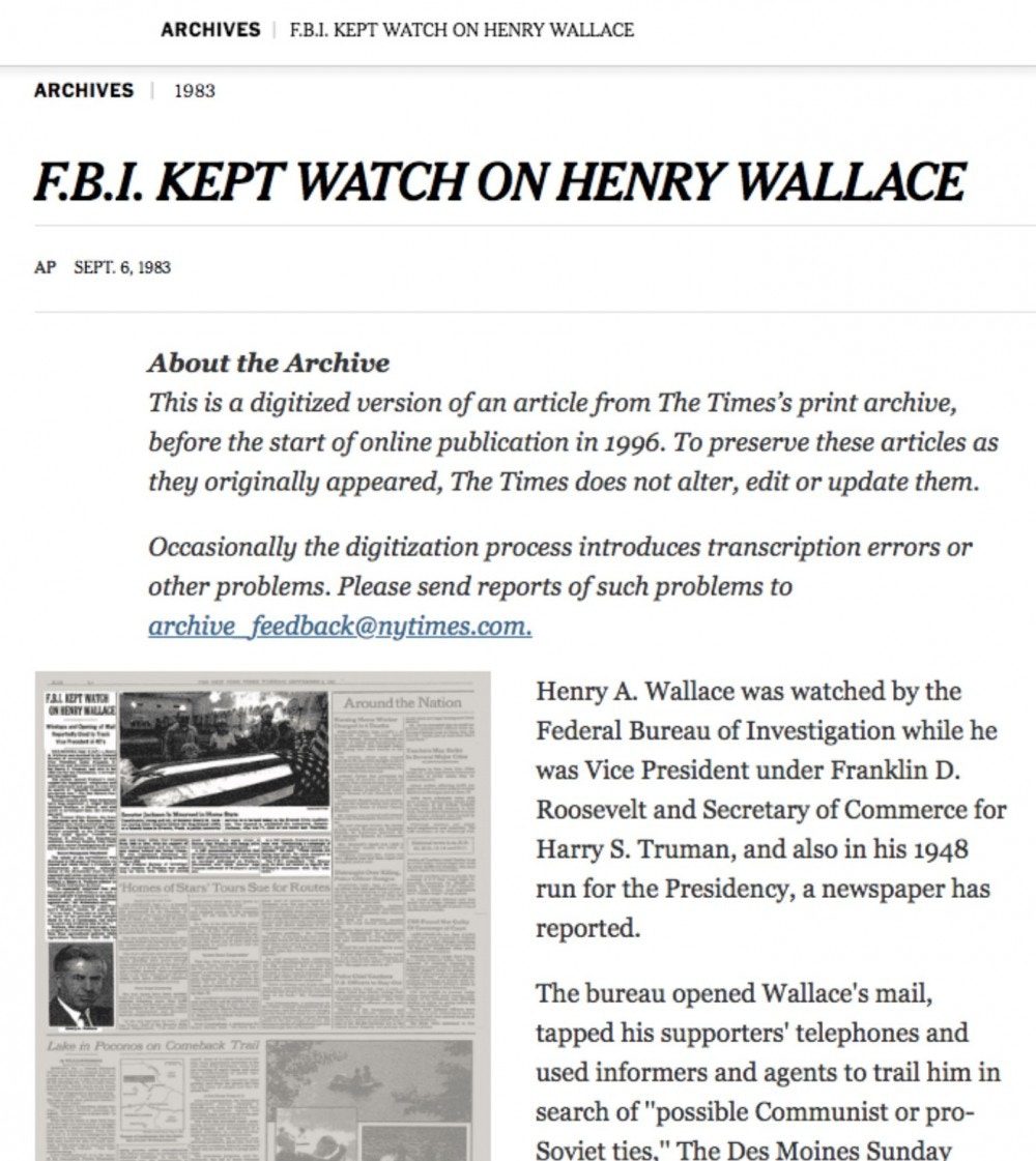 NYT wallace FBI