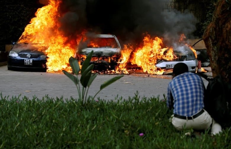 Cars on fire Nairobi jan 2019