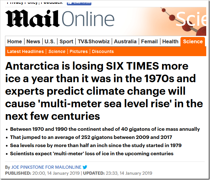 Daily Mail Antarctic story