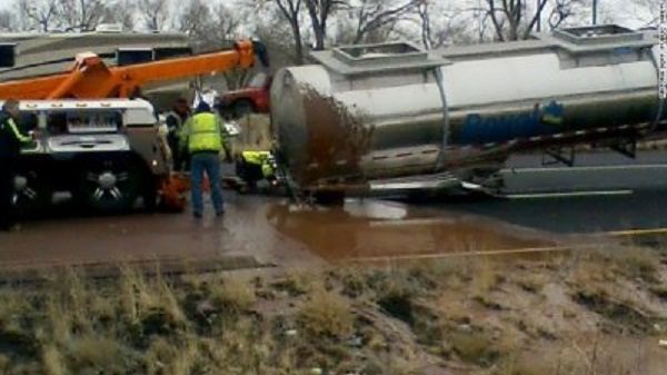 Truck spills 3,500 gallons of chocolate