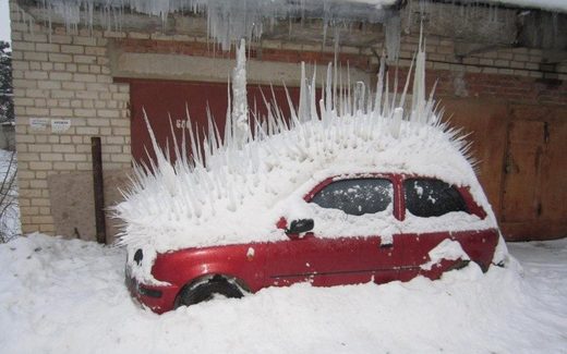 Click to enlarge Ice spikes
