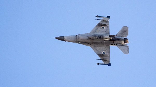 An Israeli F-16 fighter jet