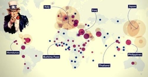 Click to enlarge US has over 800 formal military bases in 80 countries