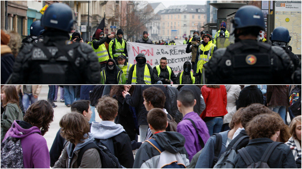 Yellow vest protests kids