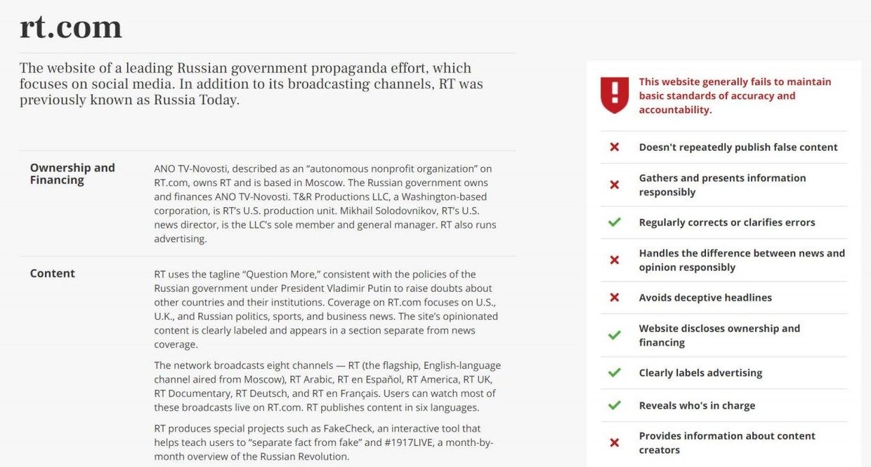 NewsGuard RT