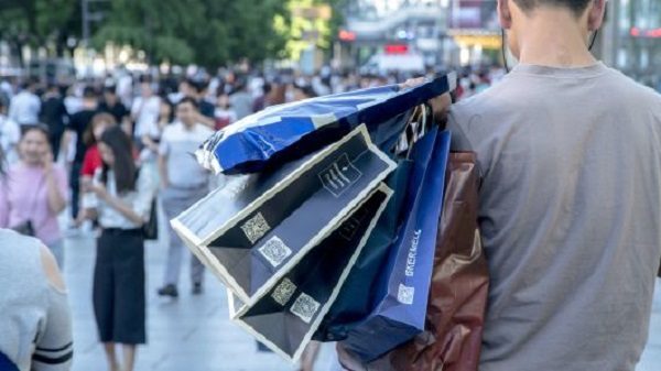 Shoppers in Beijing, China