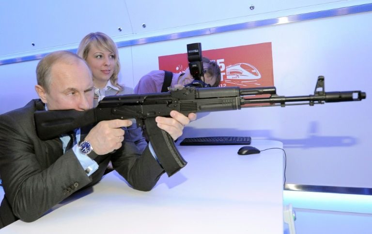 Putin with Kalashnikov