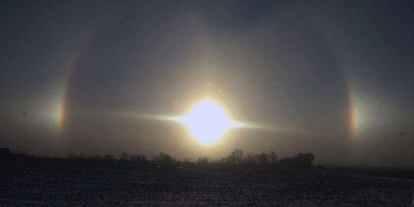 Sun dogs over Caledon, Ontario