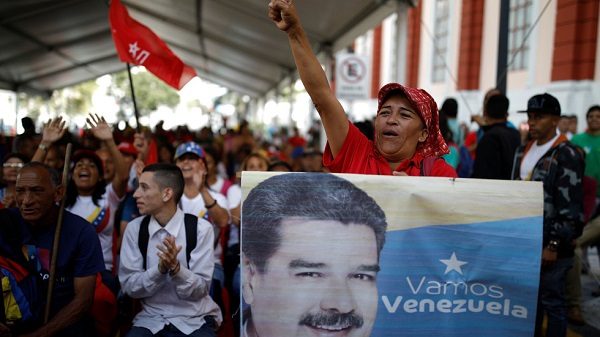 A supporter of Venezuela's President Nicolas Maduro