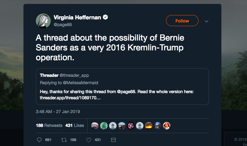 Bernie Sanders Russian agent tweet