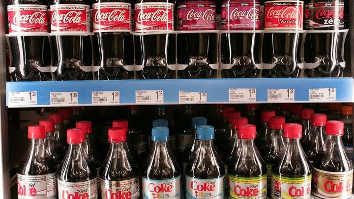 cokes on the shelf