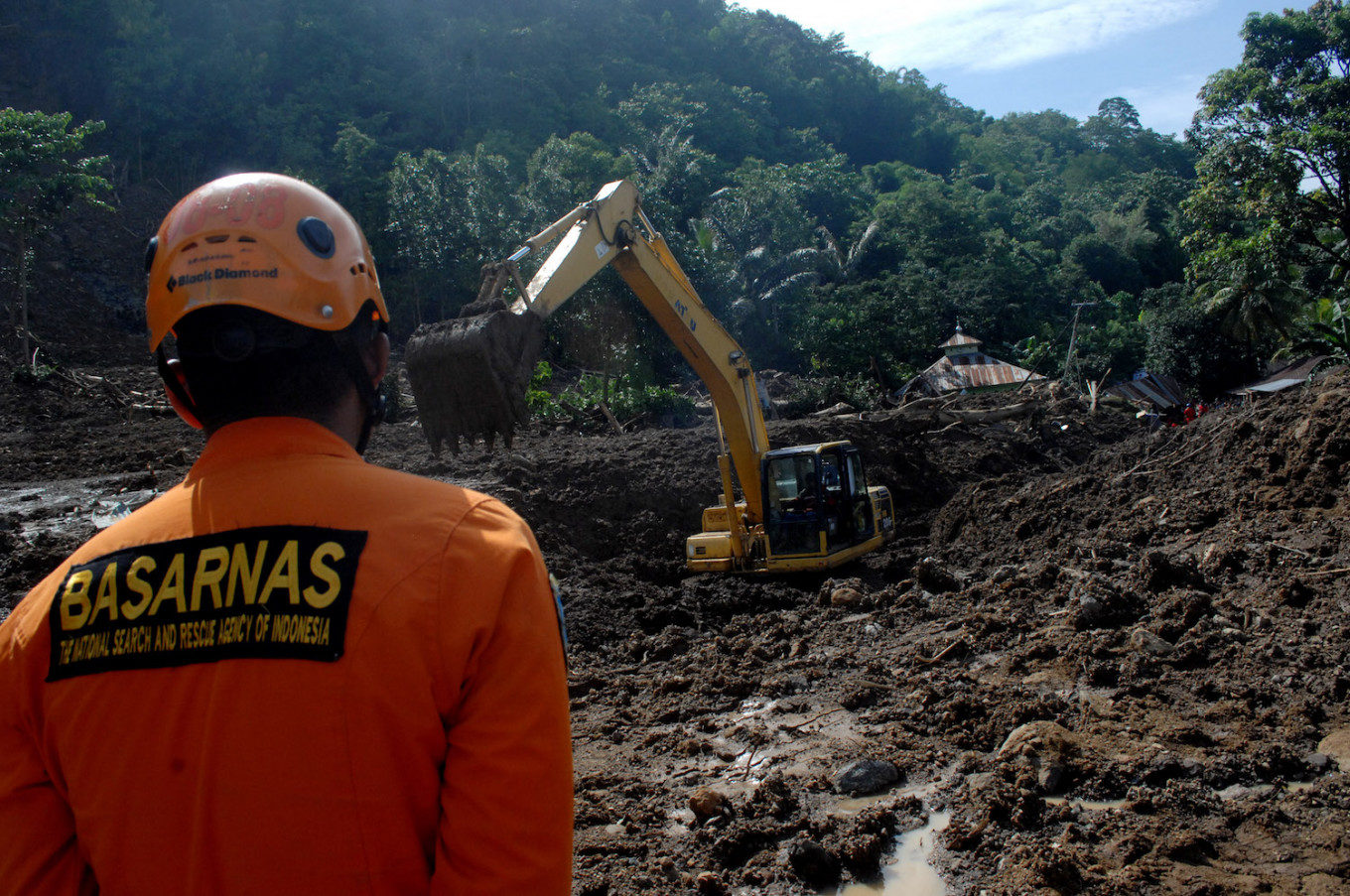 Search and rescue team search for victims