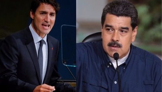 Trudeau (L) and Maduro (R).