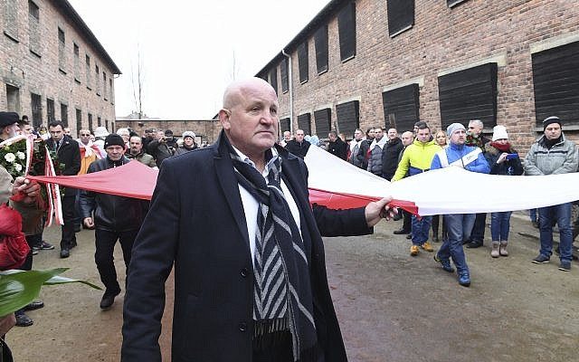 Polish far-right activists Auschwitz