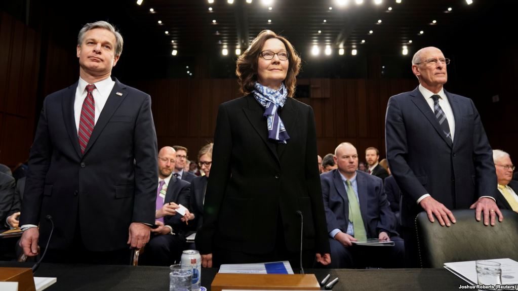 Christopher Wray Gina Haspel Dan Coats CIA FBI DNI