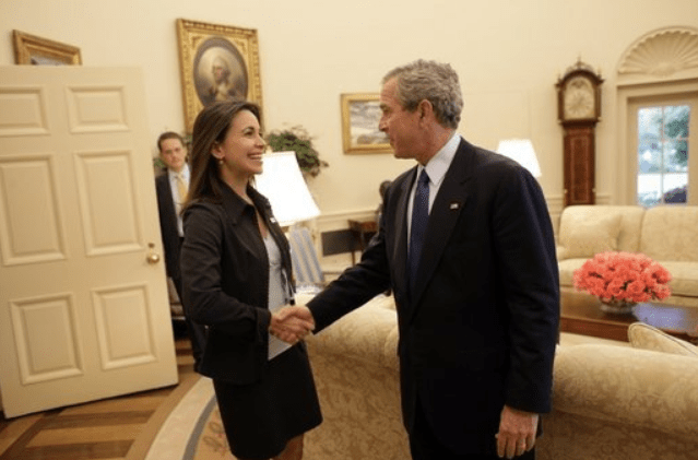 Click to enlarge Machado and George W. Bush, 2005
