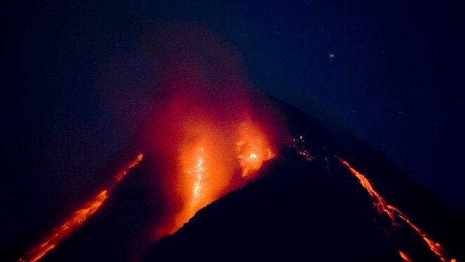 Mount Merapi erupting in May 2006