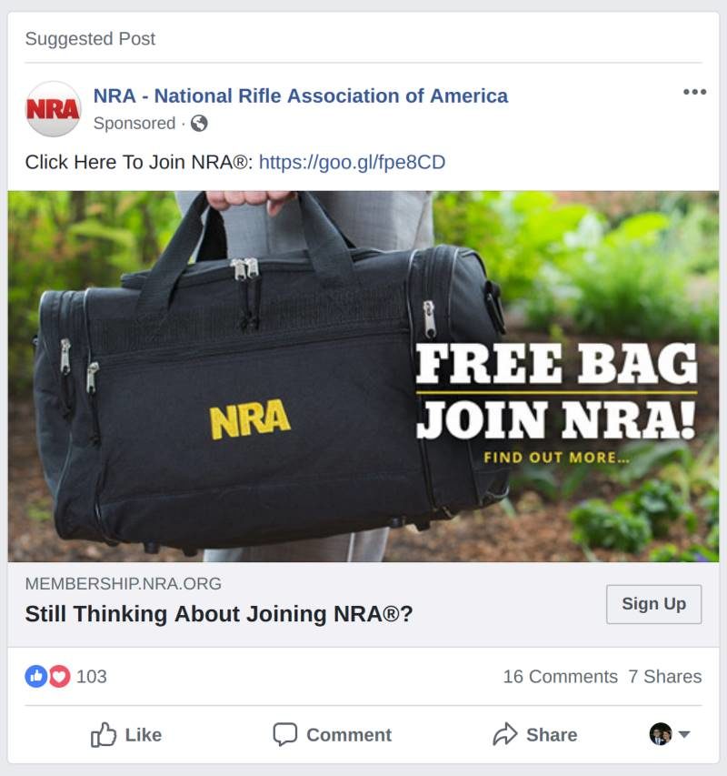 NRA twitter post