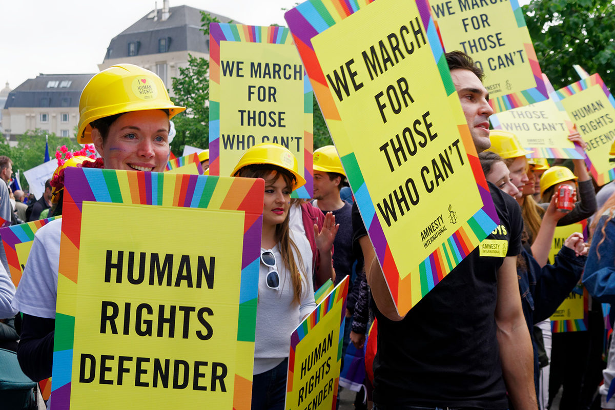 Click to enlarge human rights protesters
