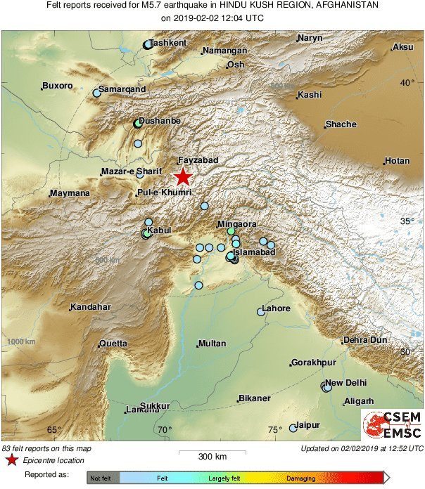 earthquake afghanistan pakistan 2019
