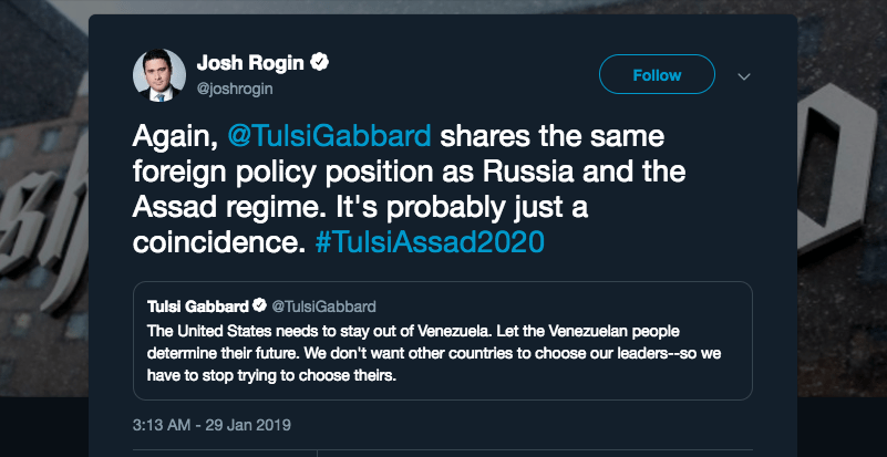 Tulsi Gabbard tweet