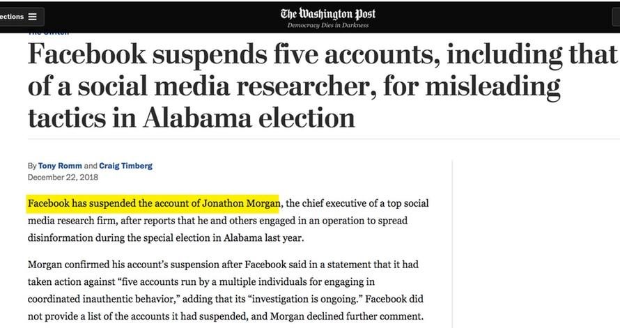 Facebook suspends Alabama accounts