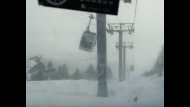 Fierce Wind Rocks Gondolas