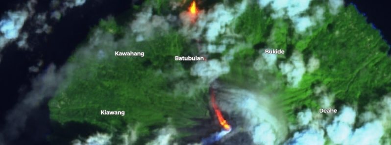 Lava flow produced by Mount Karangetang on February 3, 2019