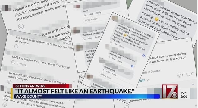 Click to enlarge Mysterious booms in eastern NC