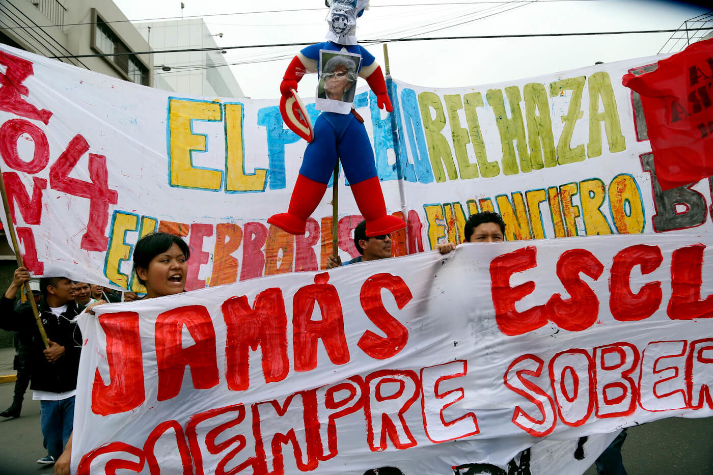 Click to enlarge IMF protest Peru