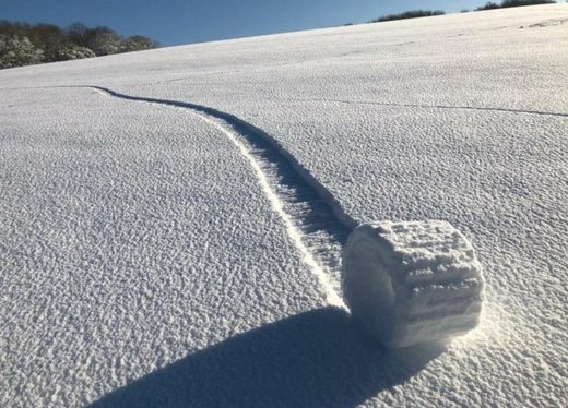 Click to enlarge Snow roller in Wiltshire.